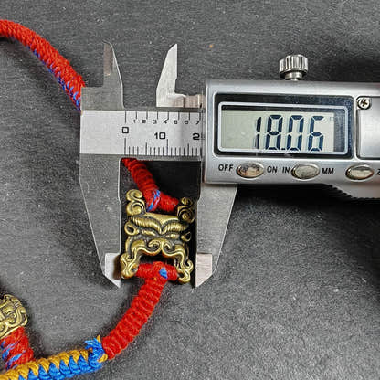 Yellow Jambhala Wealth Deity Amulet, Hand Woven Five-Color Cord - Tibetan Buddhist amulet, view 12