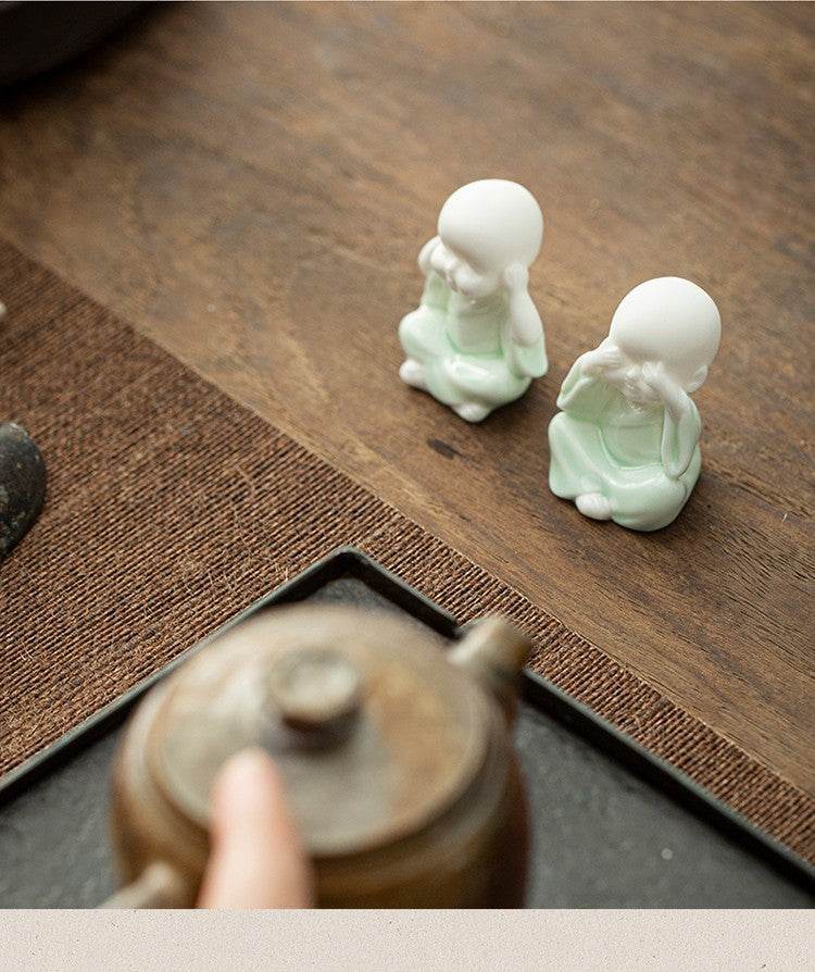 Ceramic Meditation Buddha Statue - Tibetan Buddhist statue, size reference