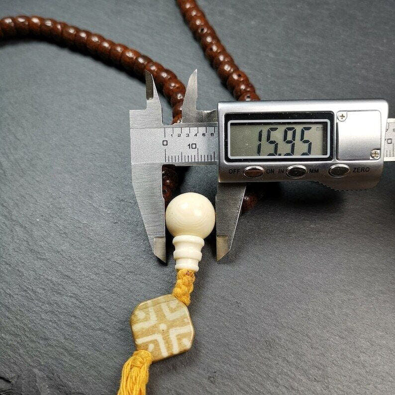 Mala, 108 Lotus Seed Prayer Beads Necklace,30" - Tibetan Buddhist mala beads, view 9