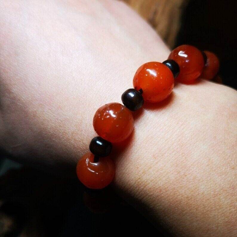 Nanhong Red Agate Bracelet,Amulet Mala Bracelet - Tibetan Buddhist mala beads, view 9