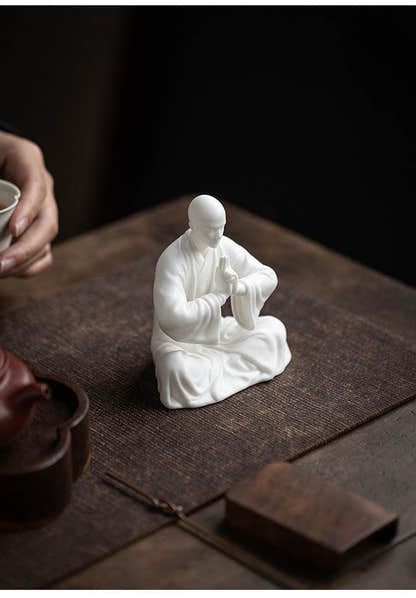 White Porcelain Meditation Buddha Statues - Tibetan Buddhist statue, view 6