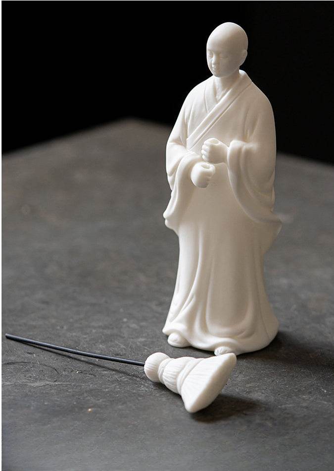 Sweeping Monk Buddha Statue - Tibetan Buddhist statue, view 8