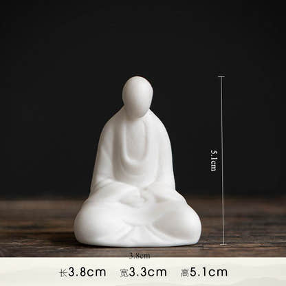 White Porcelain Meditation Buddha Statues - Tibetan Buddhist statue, view 6