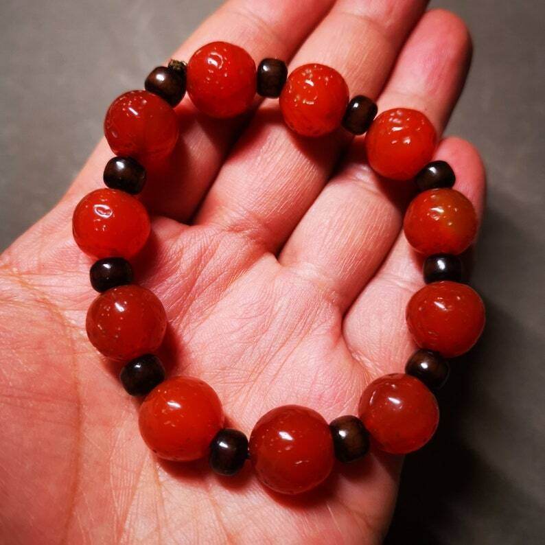 Nanhong Red Agate Bracelet,Amulet Mala Bracelet - Tibetan Buddhist mala beads, view 6