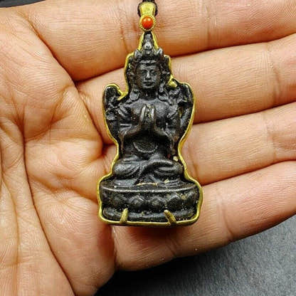 Buddha Statue Amulet, Pendant - Tibetan Buddhist amulet, view 13