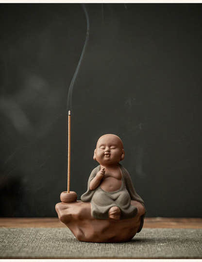 Purple Sand Buddha Statue Incense Holder - Tibetan Buddhist statue, view 16