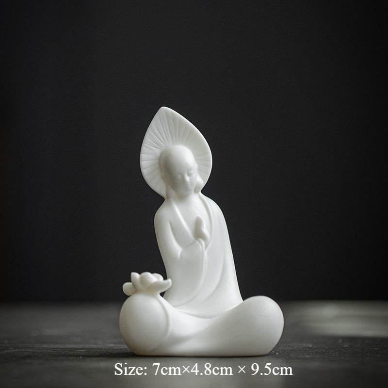 White Porcelain Buddha Statue - Tibetan Buddhist statue, view 6