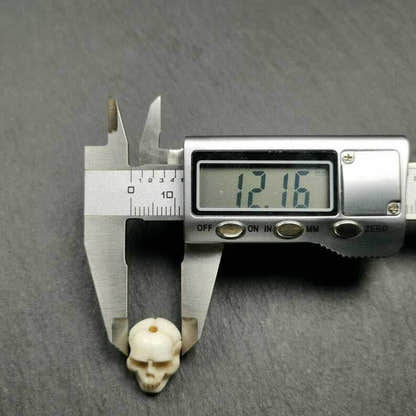 White Skull Spacer Bead for Prayer Bead - Tibetan Buddhist art, view 8