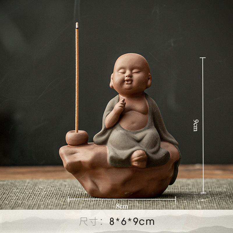 Purple Sand Buddha Statue Incense Holder - Tibetan Buddhist statue, view 11