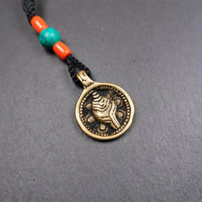 Conch Amulet 0.98" - Tibetan Buddhist amulet, view 5