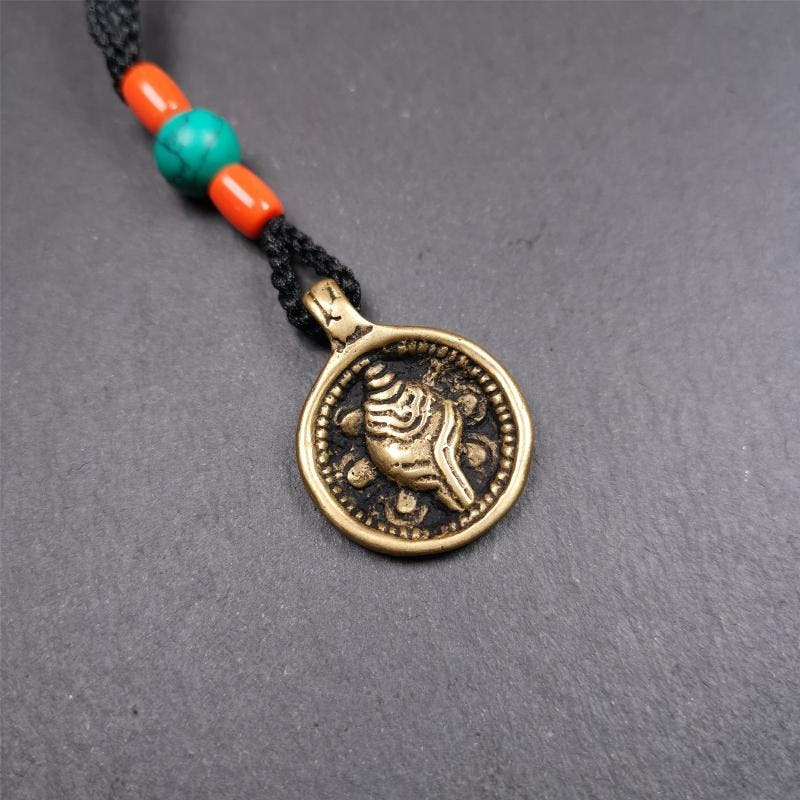 Conch Amulet 0.98" - Tibetan Buddhist amulet, view 5