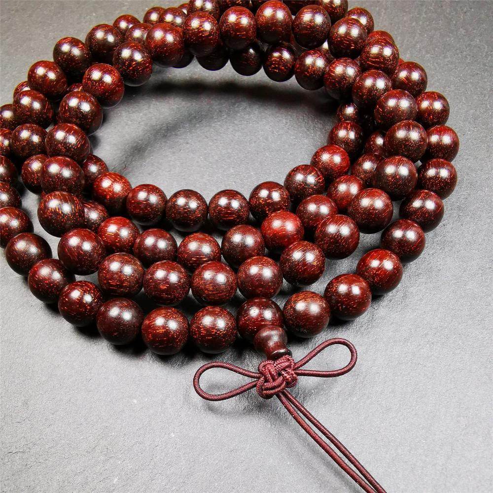 9mm Dalbergia Wood Huanghuali Mala,92cm - Tibetan Buddhist mala beads, view 4
