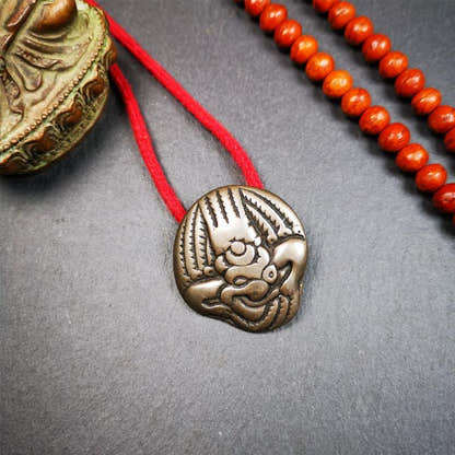 Garuda Amulet - 1.54" - Tibetan Buddhist amulet, close-up detail