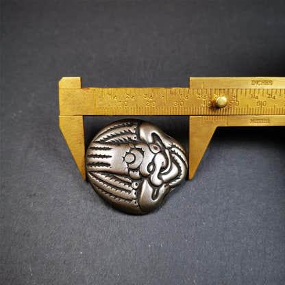 Garuda Amulet - 1.54" - Tibetan Buddhist amulet, size reference