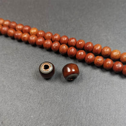 1 Pair of Yak Bone Beads 0.47" - Tibetan Buddhist art, view 5