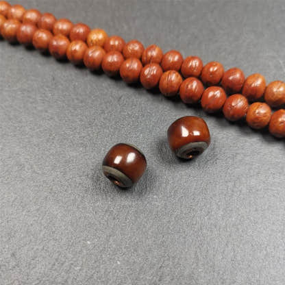 1 Pair of Yak Bone Beads 0.47" - Tibetan Buddhist art, view 6