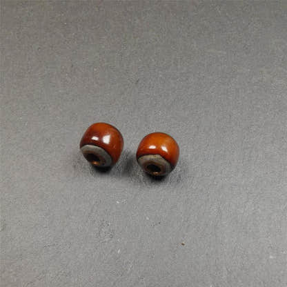 1 Pair of Yak Bone Beads 0.47" - Tibetan Buddhist art, view 8