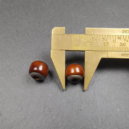 1 Pair of Yak Bone Beads 0.47" - Tibetan Buddhist art, view 9