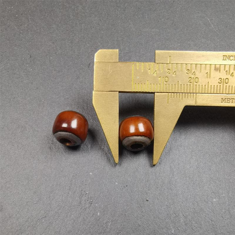 1 Pair of Yak Bone Beads 0.47" - Tibetan Buddhist art, view 9