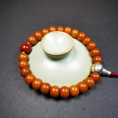 Corypha Linn Seed Bracelet Mala,0.4" - Tibetan Buddhist mala beads, view 4