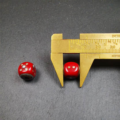 1 Pair of Plastic Dice Beads 0.47" - Tibetan Buddhist art, view 9
