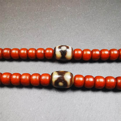 1 Pair of Mandala 3 Eyes Dzi Beads 0.47" - Tibetan dzi bead, view 5