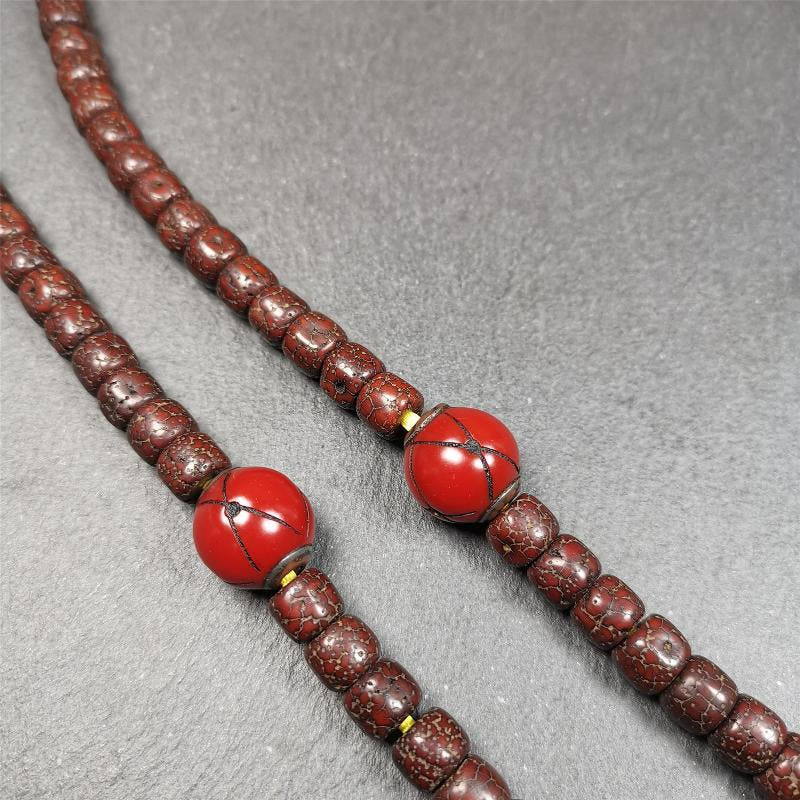 1 Pair of Tibetan Plastic Spacer Beads 0.6" - Tibetan Buddhist art, view 4