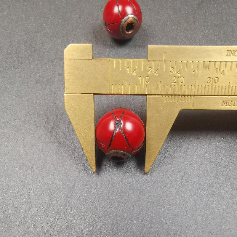 1 Pair of Tibetan Plastic Spacer Beads 0.6" - Tibetan Buddhist art, view 9