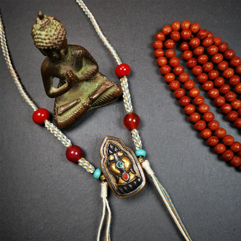 Portable Gau Shrine 1.8" - Tibetan Buddhist art, front view