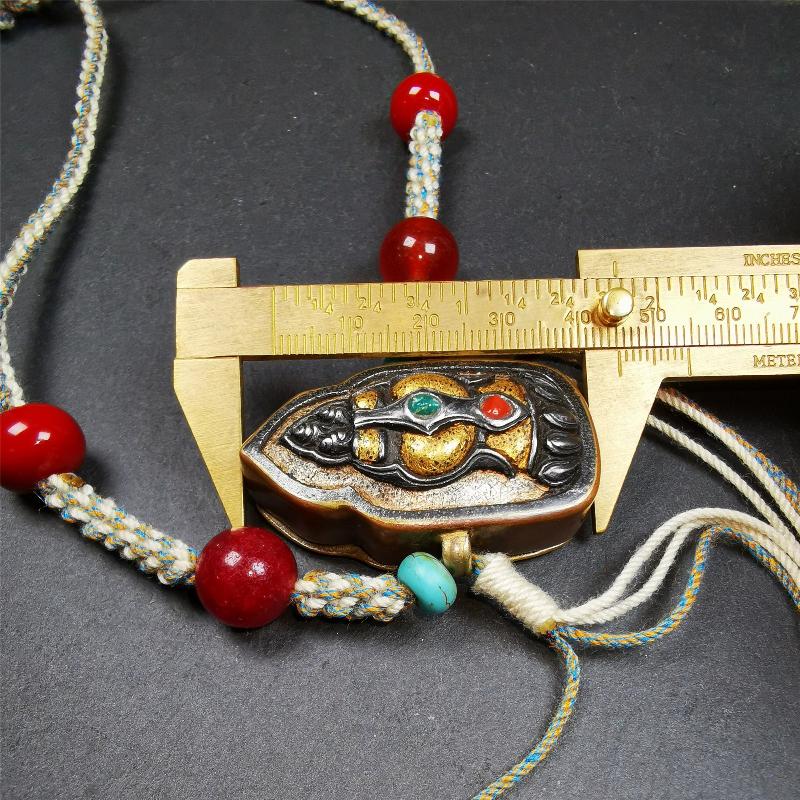Portable Gau Shrine 1.8" - Tibetan Buddhist art, view 11