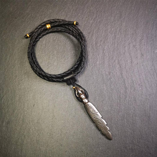 Manjusri Sword Amulet 2.8" - Tibetan Buddhist amulet, front view