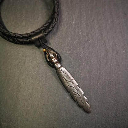 Manjusri Sword Amulet 2.8" - Tibetan Buddhist amulet, detailed view