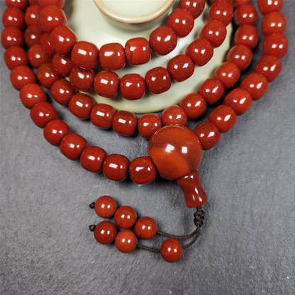 10mm Agate Mala,98cm - Tibetan Buddhist mala beads, view 6
