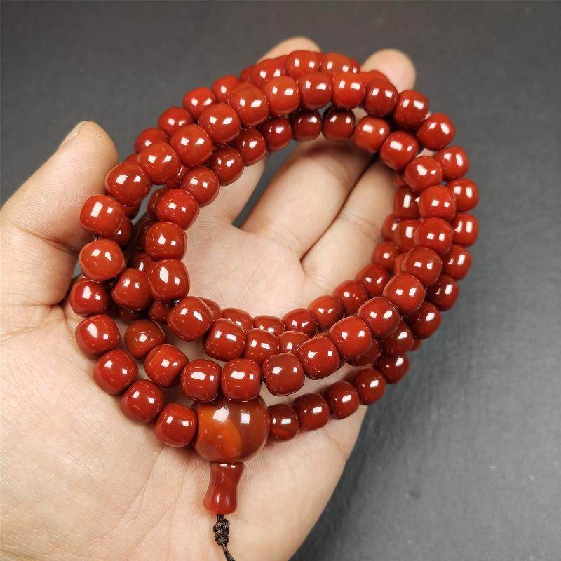 10mm Agate Mala,98cm - Tibetan Buddhist mala beads, view 7