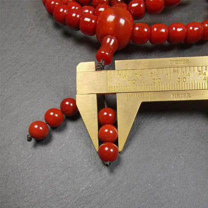 10mm Agate Mala,98cm - Tibetan Buddhist mala beads, size reference