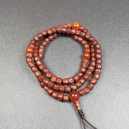 Cypress Seed Beads Mala,0.26" - Tibetan Buddhist mala beads, front view