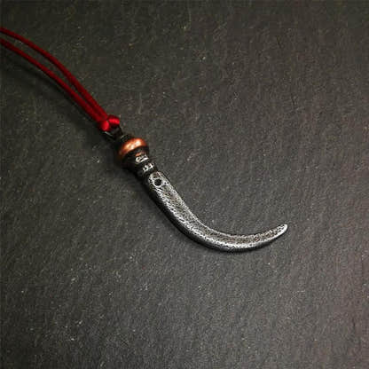 Wolf Tooth Amulet 1.77" - Tibetan Buddhist amulet, view 7