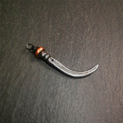 Wolf Tooth Amulet 1.77" - Tibetan Buddhist amulet, view 8