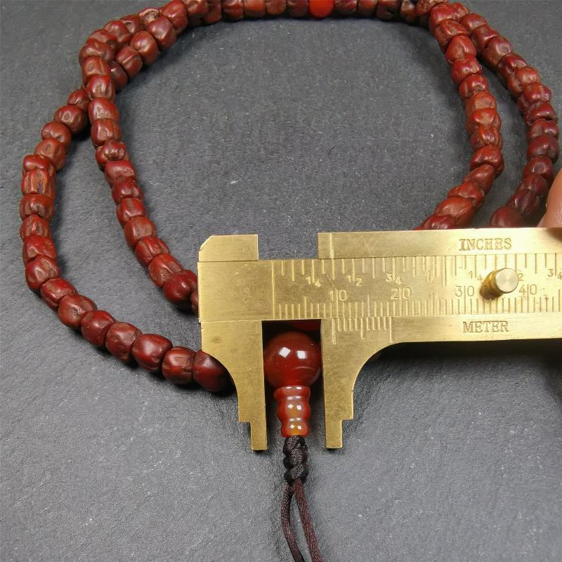 Cypress Seed Beads Mala,0.26" - Tibetan Buddhist mala beads, view 11