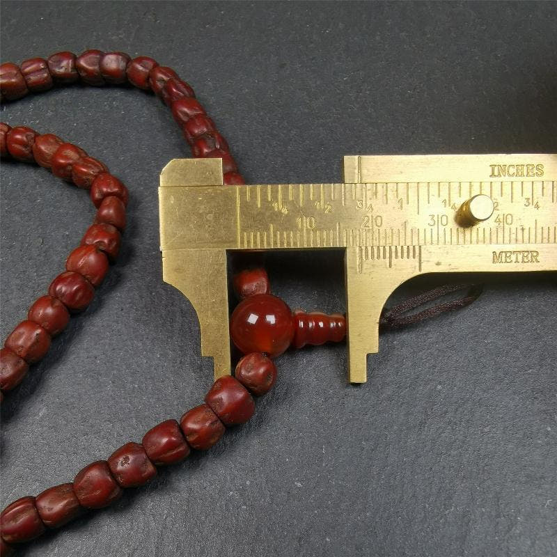 Cypress Seed Beads Mala,0.26" - Tibetan Buddhist mala beads, size reference