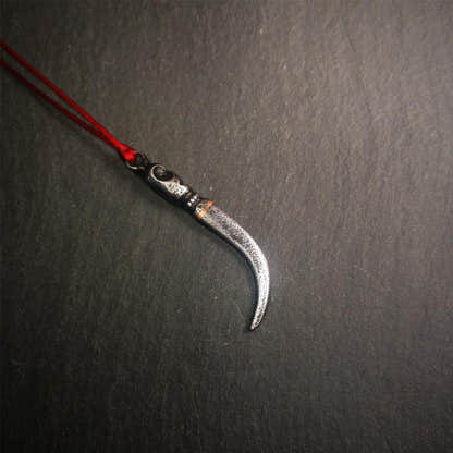 Skull Wolf Tooth Amulet 2.16" - Tibetan Buddhist amulet, view 7