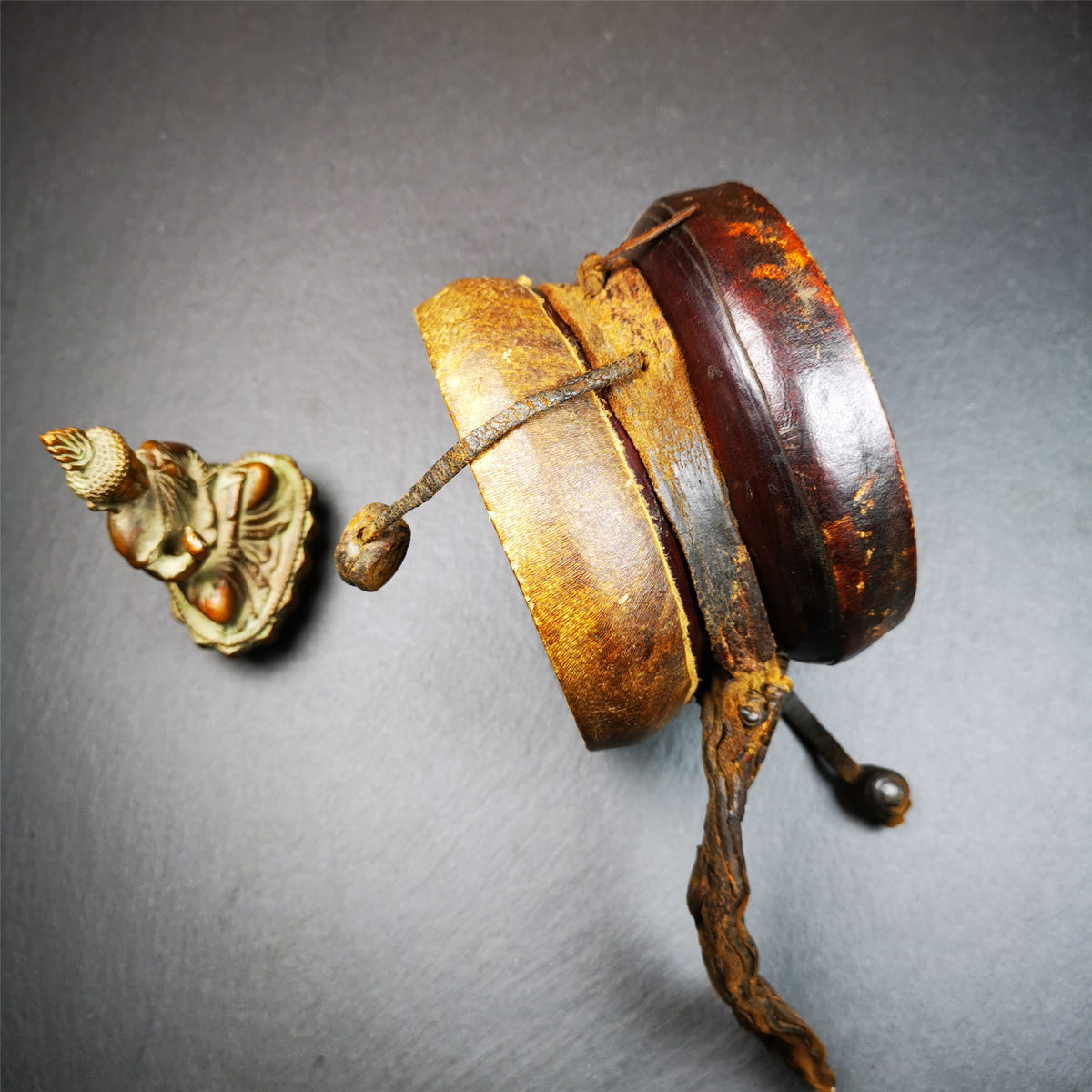 Chod Drum - Damaru 4.15" - Tibetan Buddhist art, view 4
