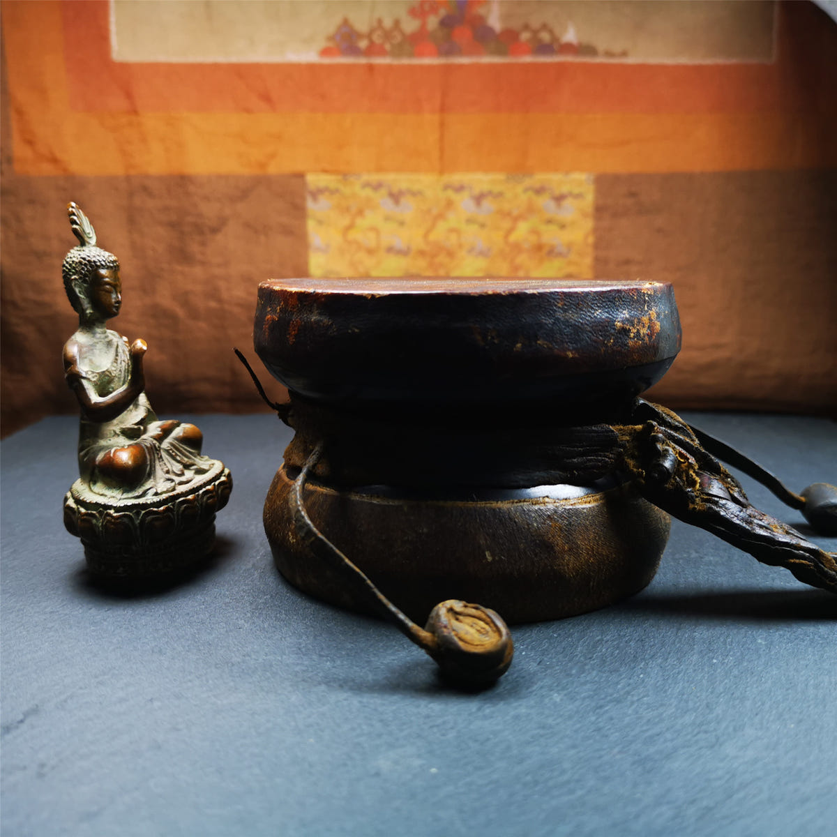 Chod Drum - Damaru 4.15" - Tibetan Buddhist art, view 5