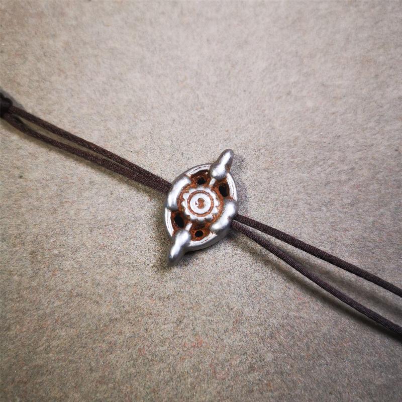 Cold Iron Vajra Amulet 1.0" - Tibetan Buddhist amulet, view 6