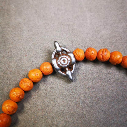 Cold Iron Vajra Amulet 1.0" - Tibetan Buddhist amulet, detailed view