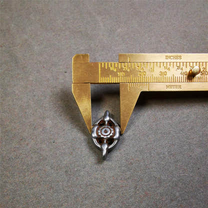 Cold Iron Vajra Amulet 1.0" - Tibetan Buddhist amulet, view 9