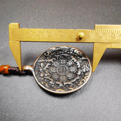 Copper Melong 1.88" - Tibetan Buddhist art, size reference