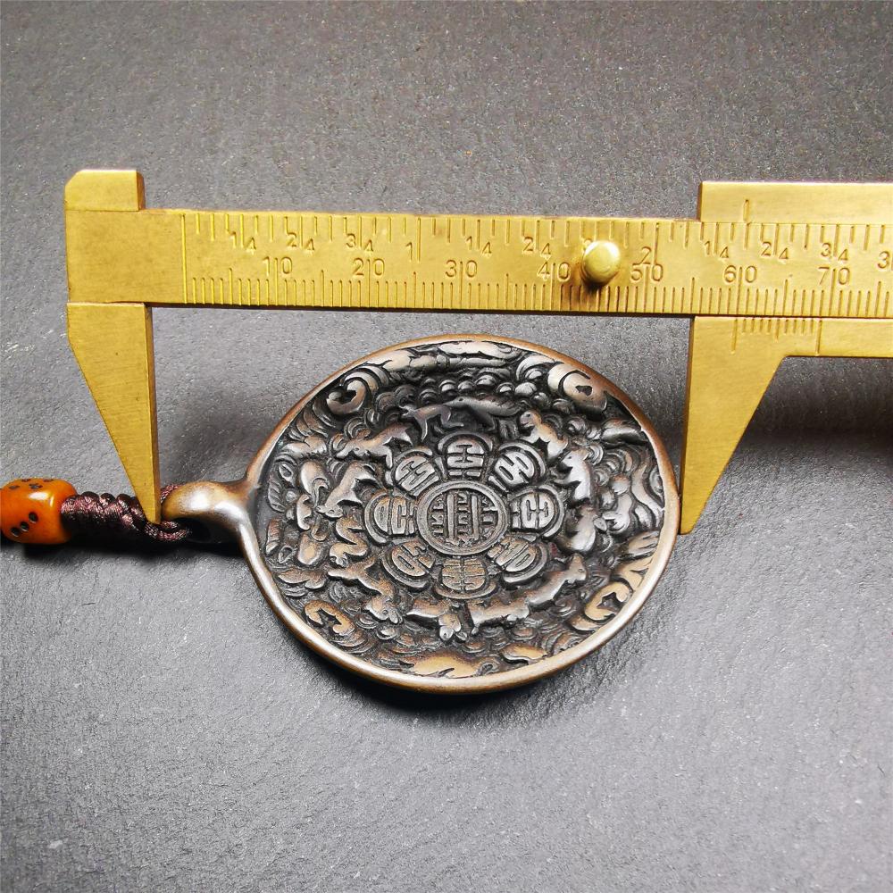 Copper Melong 1.88" - Tibetan Buddhist art, size reference