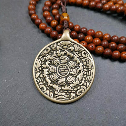 Copper Melong 1.93" - Tibetan Buddhist art, front view