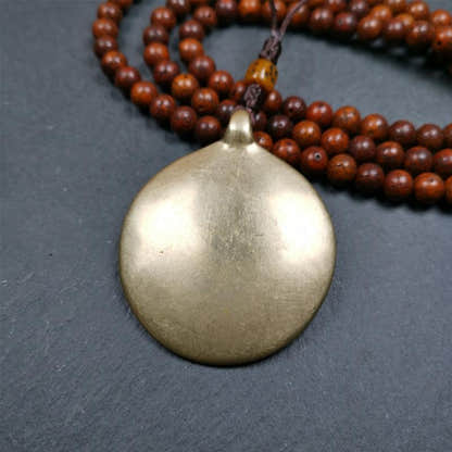 Copper Melong 1.93" - Tibetan Buddhist art, detailed view